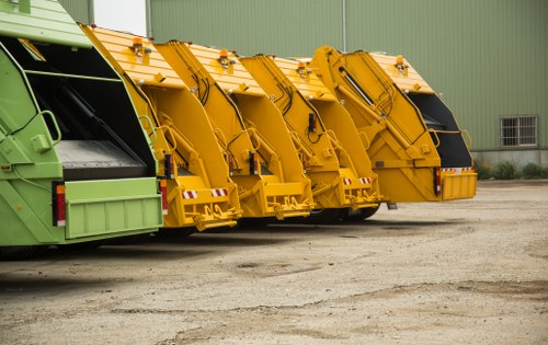 Modern waste clearance equipment at a building site